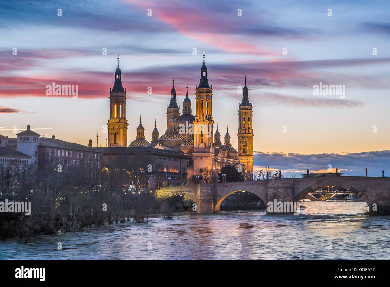 Spain,Aragon Region,Zaragoza,Saragossa,City,El Pilar Basilica Stock Photo