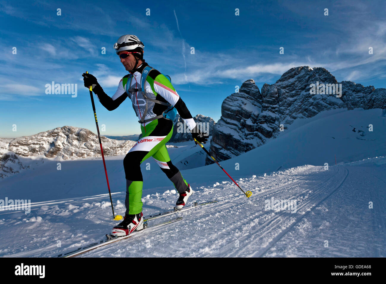 Ski tour,man,winter,sport,Dachstein,Styria,Austria Stock Photo