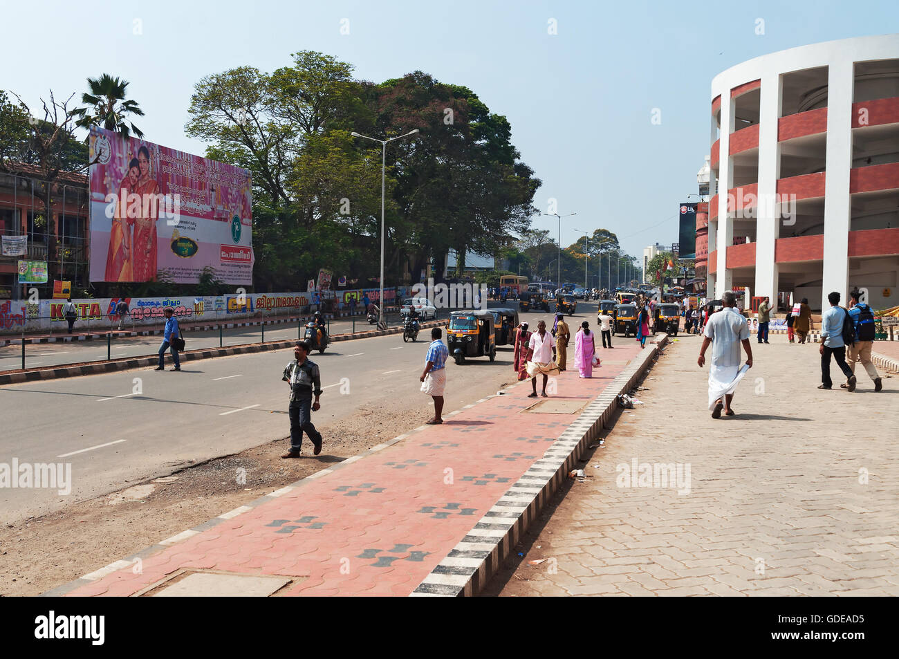 On the street in Thiruvananthapuram. It is the capital city of the Indian state of Kerala. Stock Photo