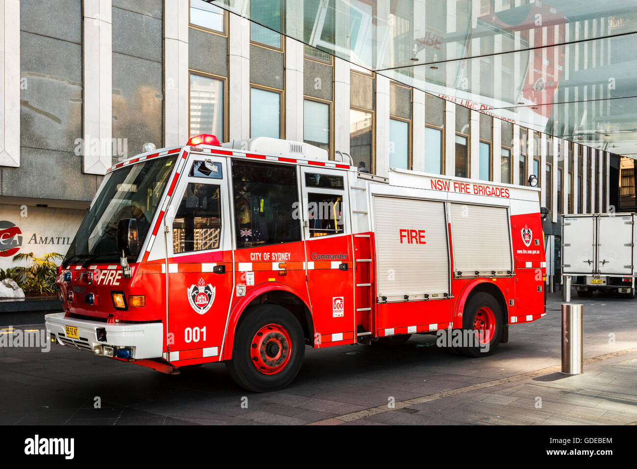 Fire engine, CBD, Sydney,New South Wales,Australia Stock Photo