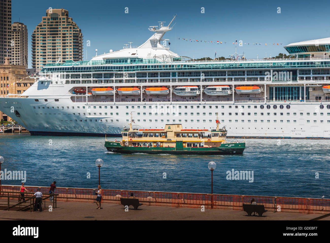 Cruise liner at wharf, Circular Quay,Sydney,New South Wales,Australia Stock Photo