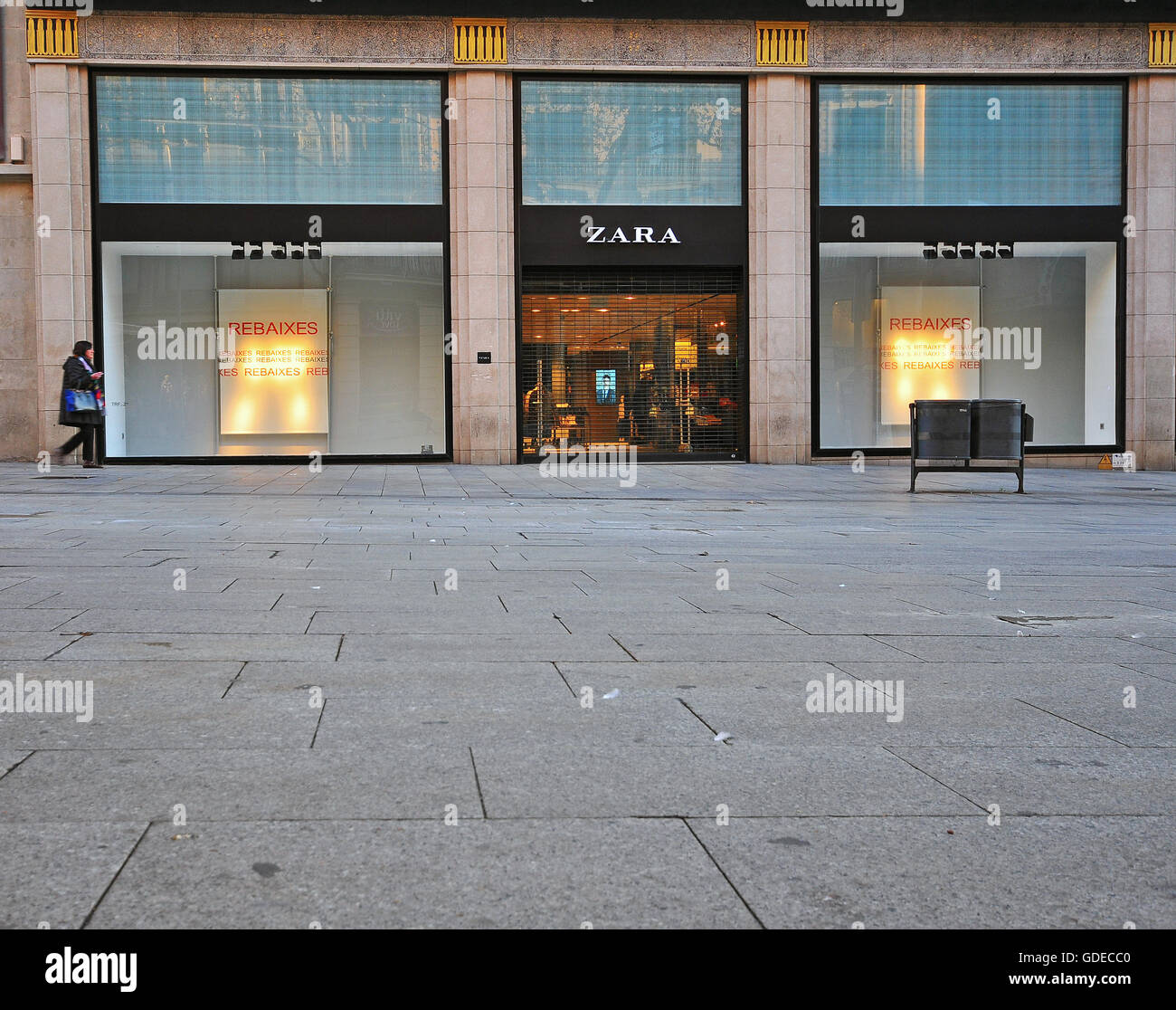 BARCELONA, SPAIN - JANUARY 17: Zara store in Barcelona city centre on January 17, 2015. Barcelona is the capital of Catalonia an Stock Photo