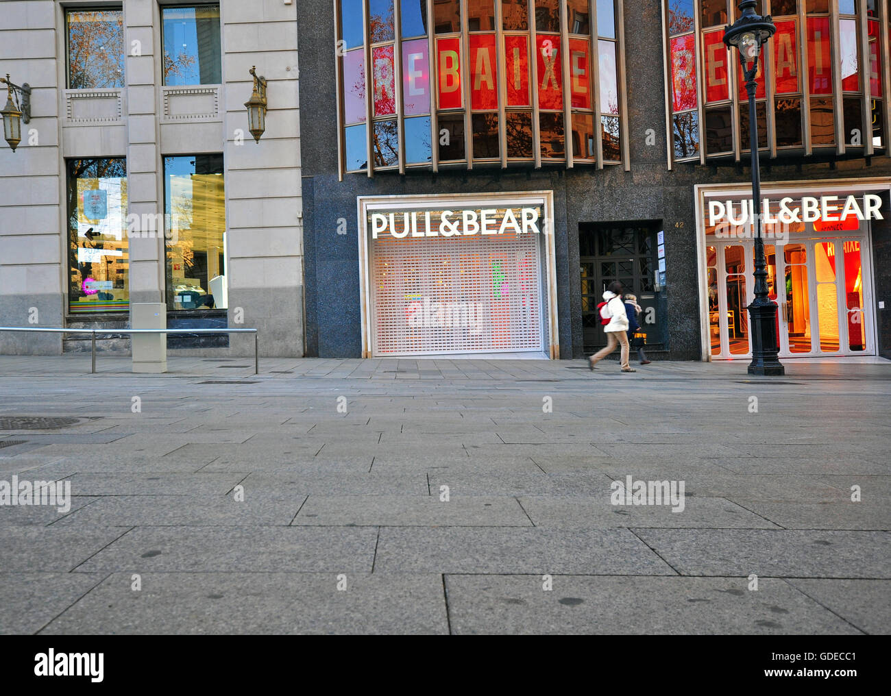 BARCELONA, SPAIN - JANUARY 17: Pull and Bear store in the street of Barcelona city on January 17, 2015. Barcelona is the capital Stock Photo