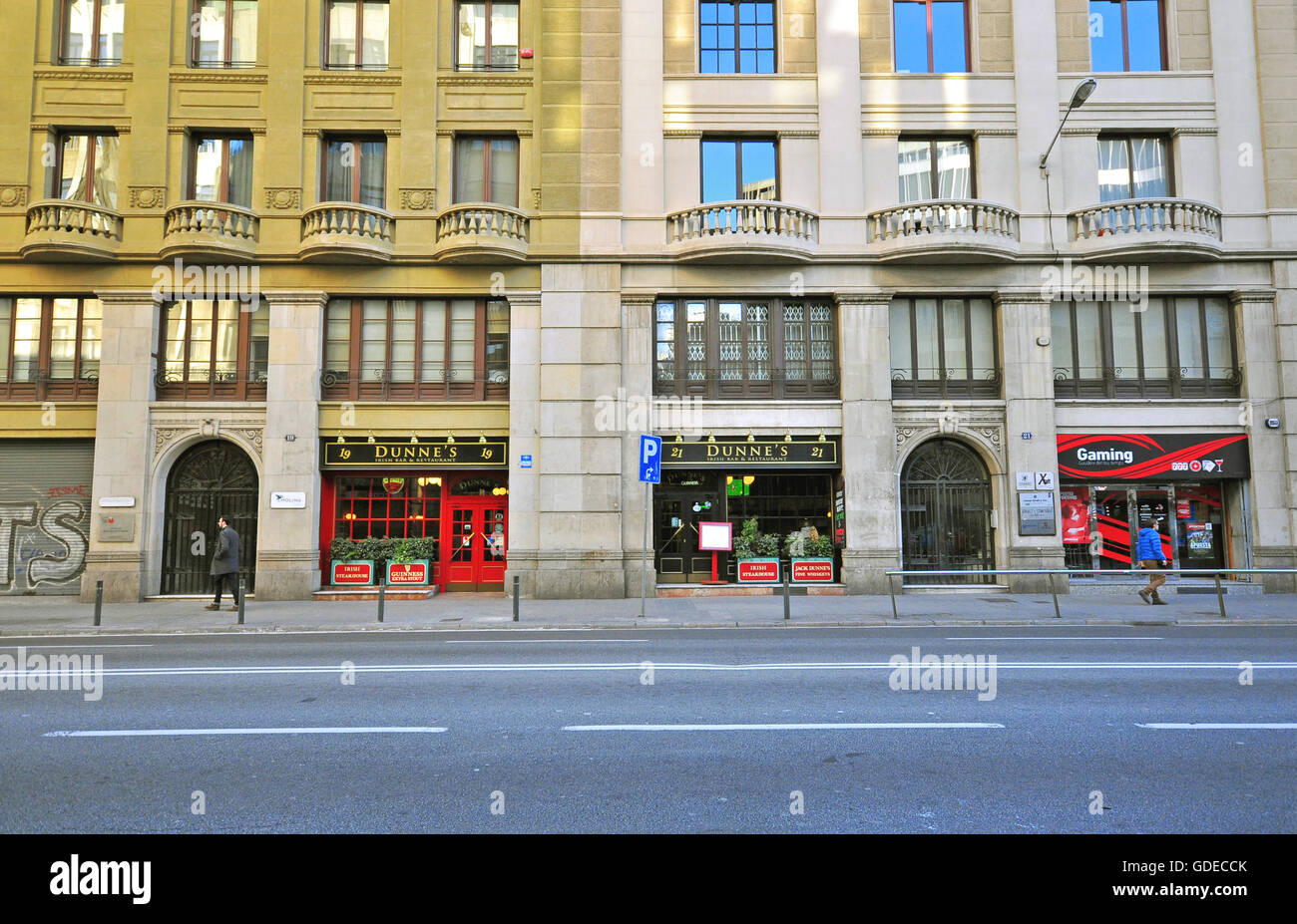 BARCELONA, SPAIN - JANUARY 25: View of Laietana street in Born district of Barcelona on January 25, 2015. Stock Photo