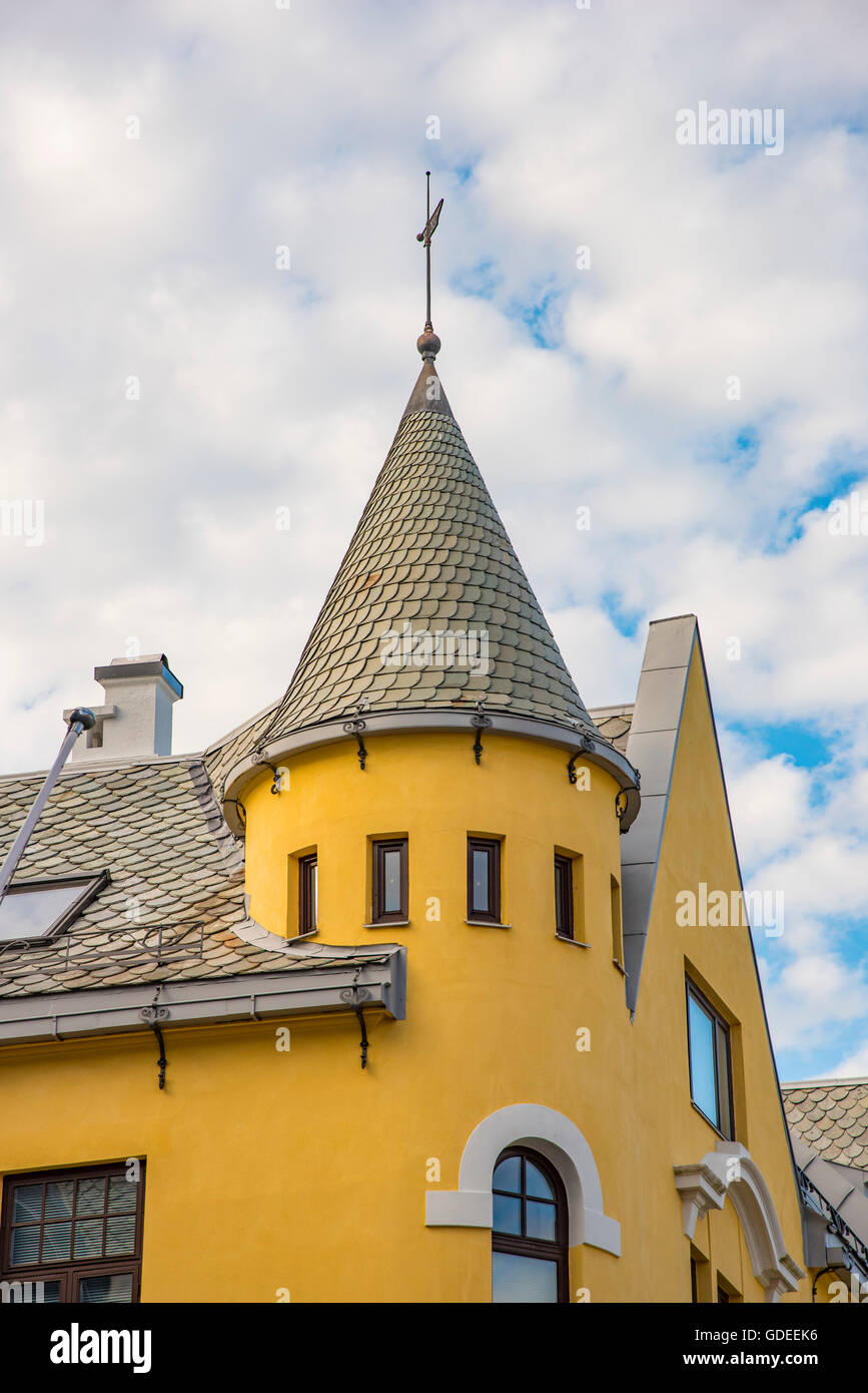 Beautiful Art Nouveau District, Alesund, Norway, More og Romsda,Europeanl Stock Photo