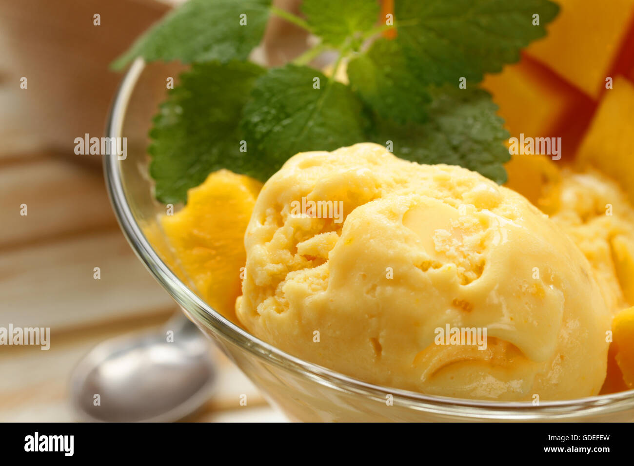 homemade natural orange ice cream with mango Stock Photo Alamy
