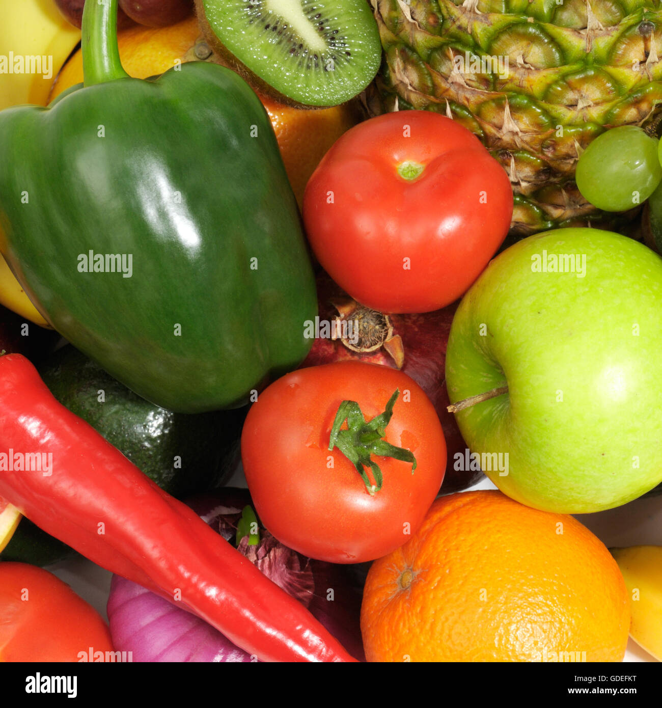 Set Fruits And Vegetables Stock Photo Alamy