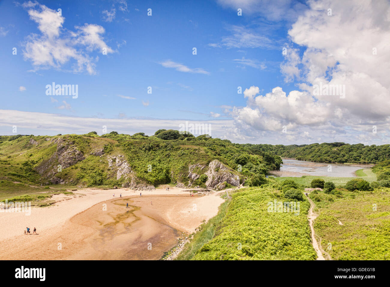 The beach at Broadhaven South, on the Stackpole Estate, Pembrokeshire Coast National Park, Wales, UK Stock Photo
