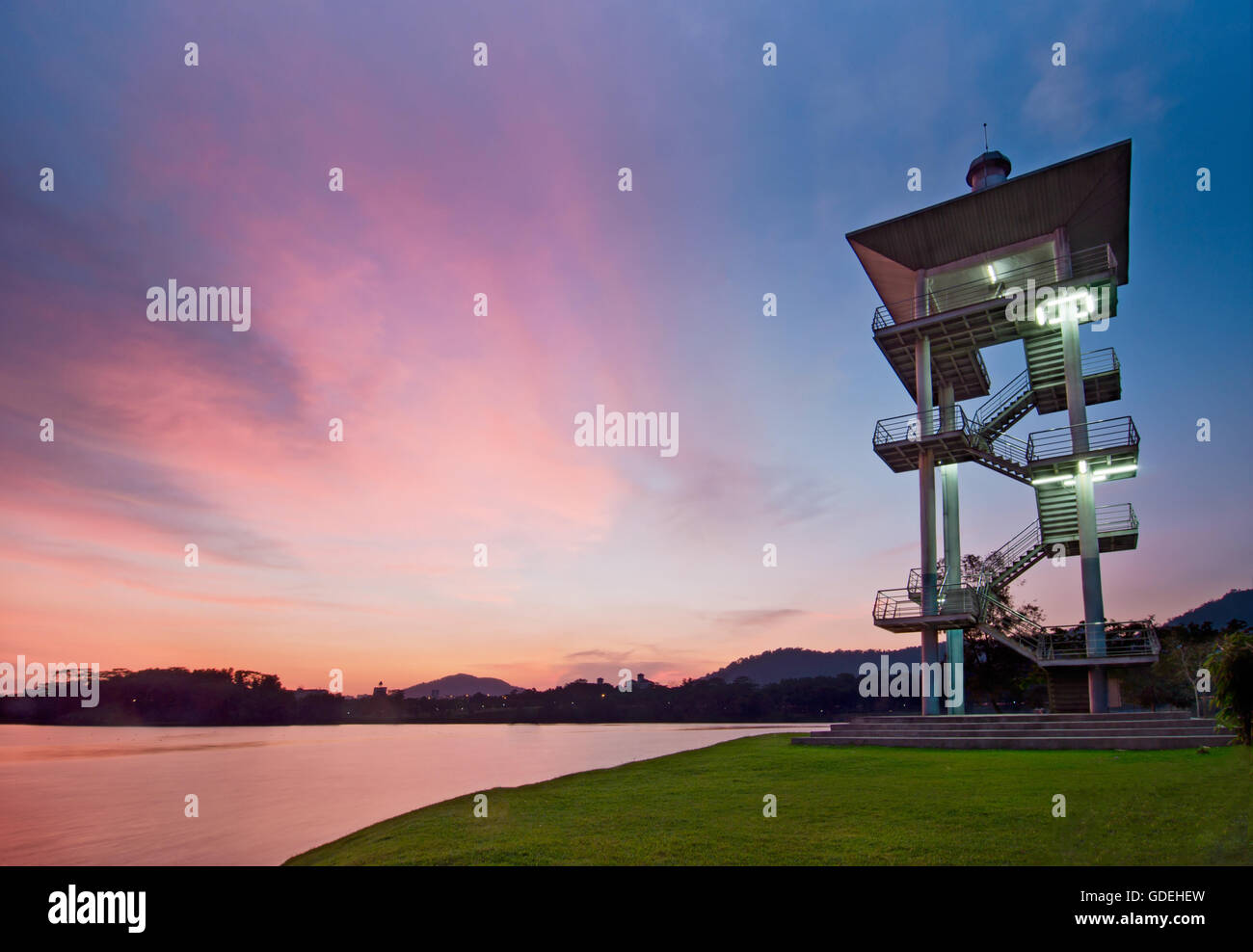 Observation Tower At Sunset Kepong Metropolitan Park Selangor Malaysia Stock Photo Alamy