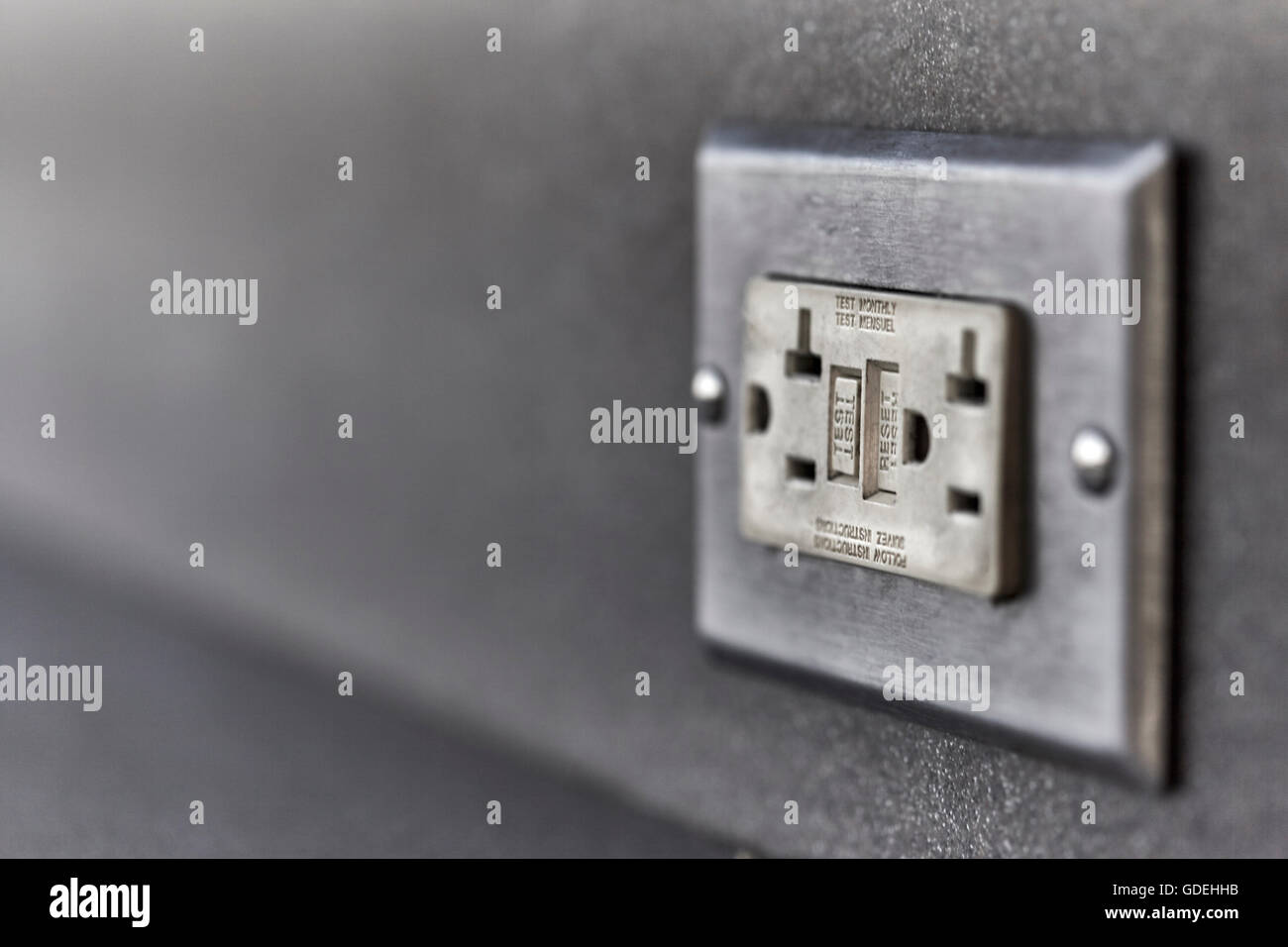 Used Ground fault circuit interrupter electrical wall outlet with