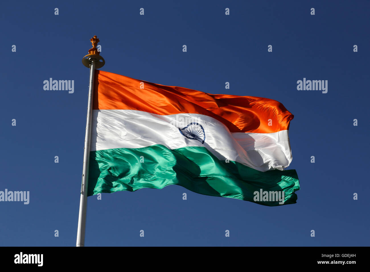 Indian flag in wind hi-res stock photography and images - Alamy
