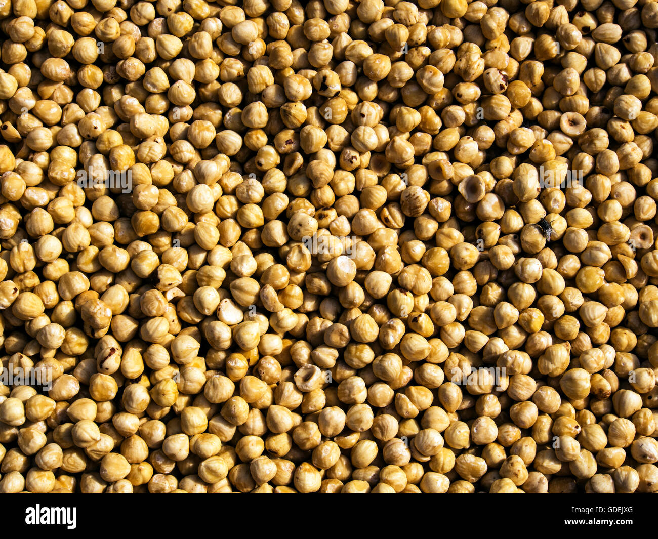 Close-up of peeled hazelnuts in market Stock Photo