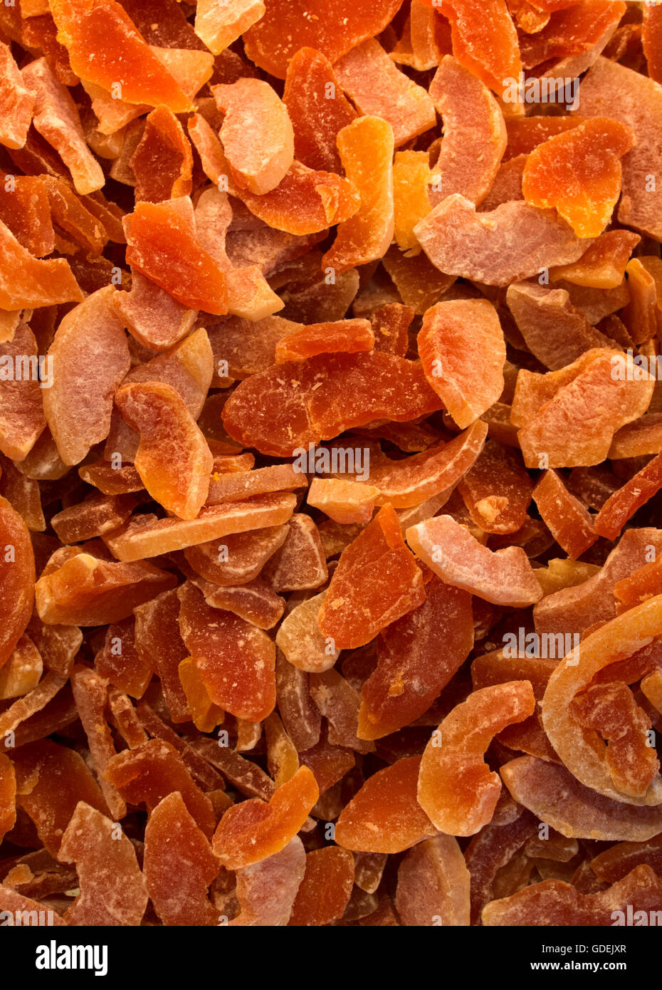 Close-up of dried papaya fruit in market Stock Photo
