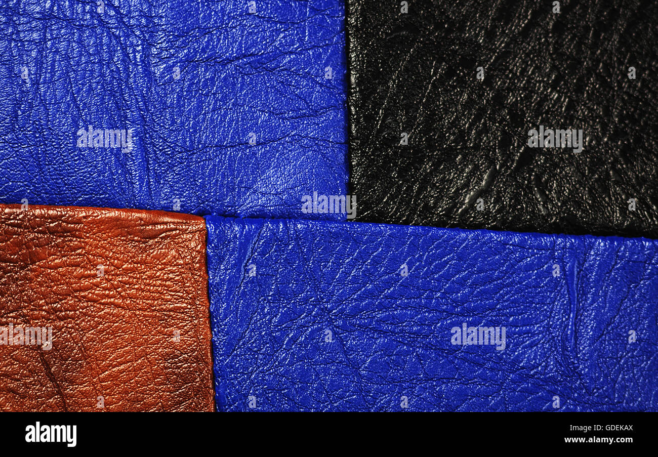 Multi-Colored leather patch material,suitable for background Stock Photo