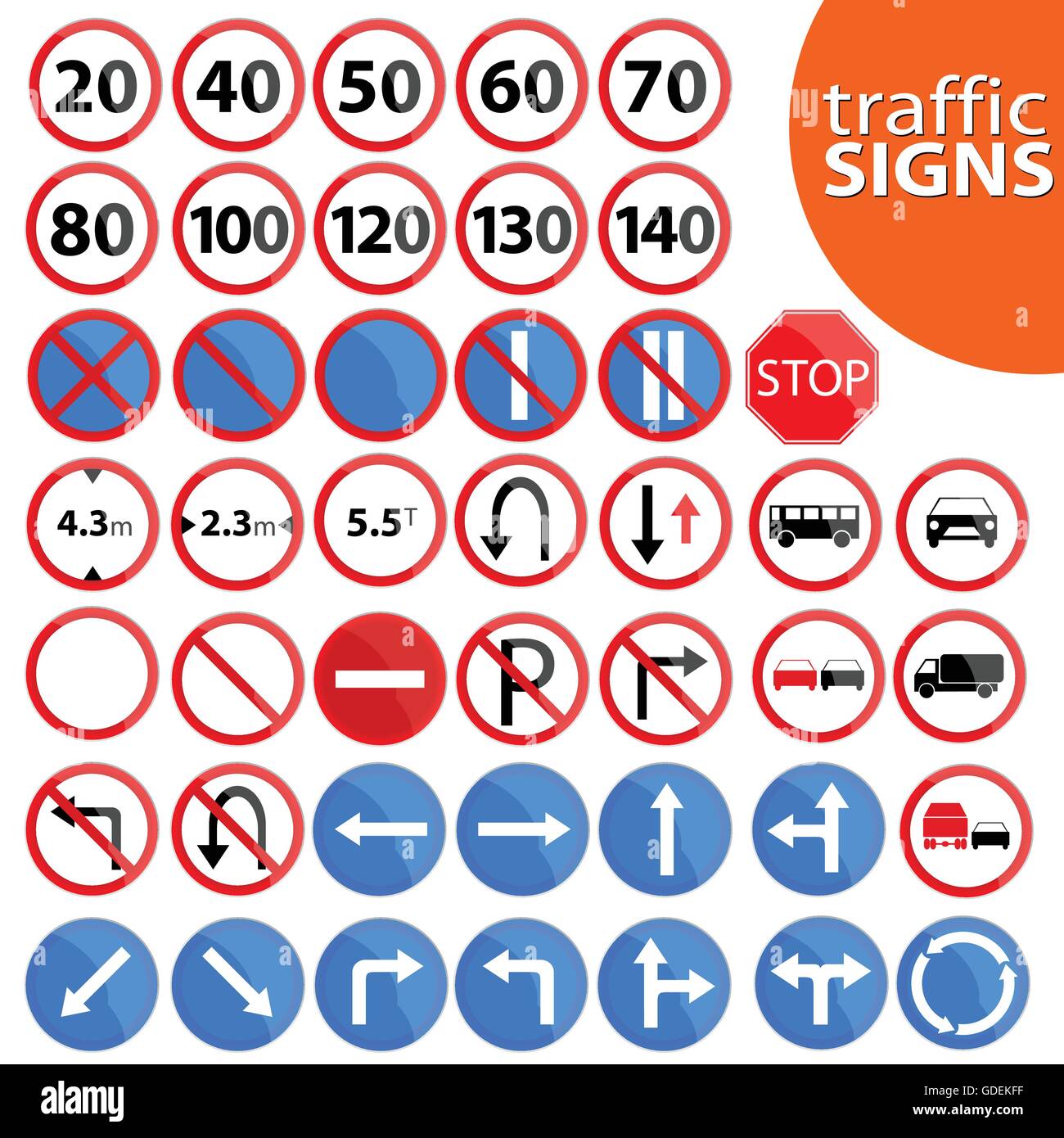 traffic sign in color vector illustration on white background Stock ...