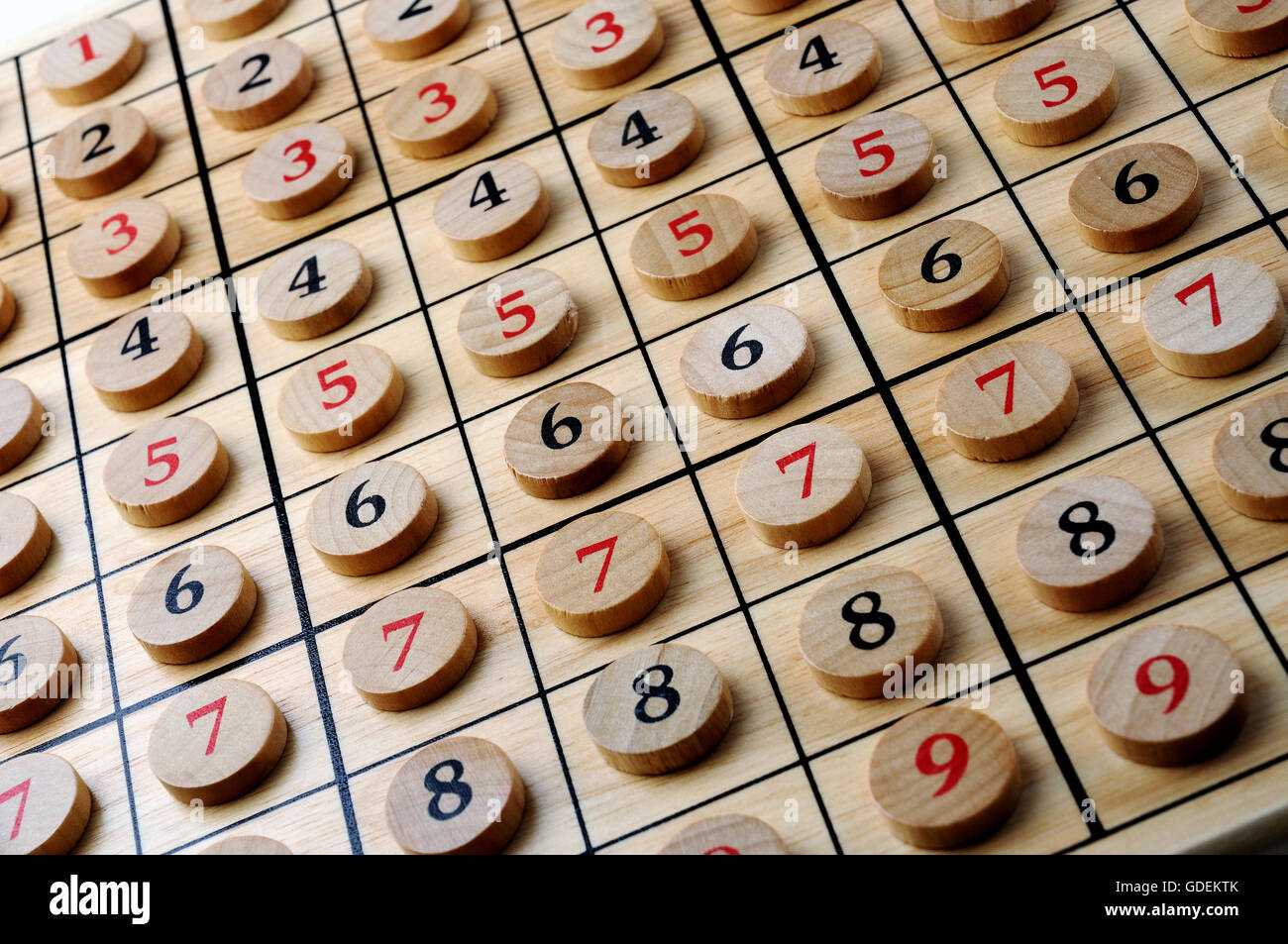 Wooden numbers in order . Lucky concept Stock Photo