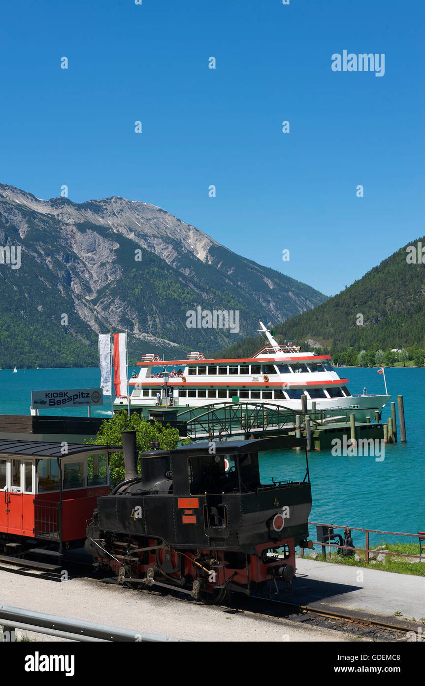 Steam train at Lake Achensee, Tyrol, Austria Stock Photo
