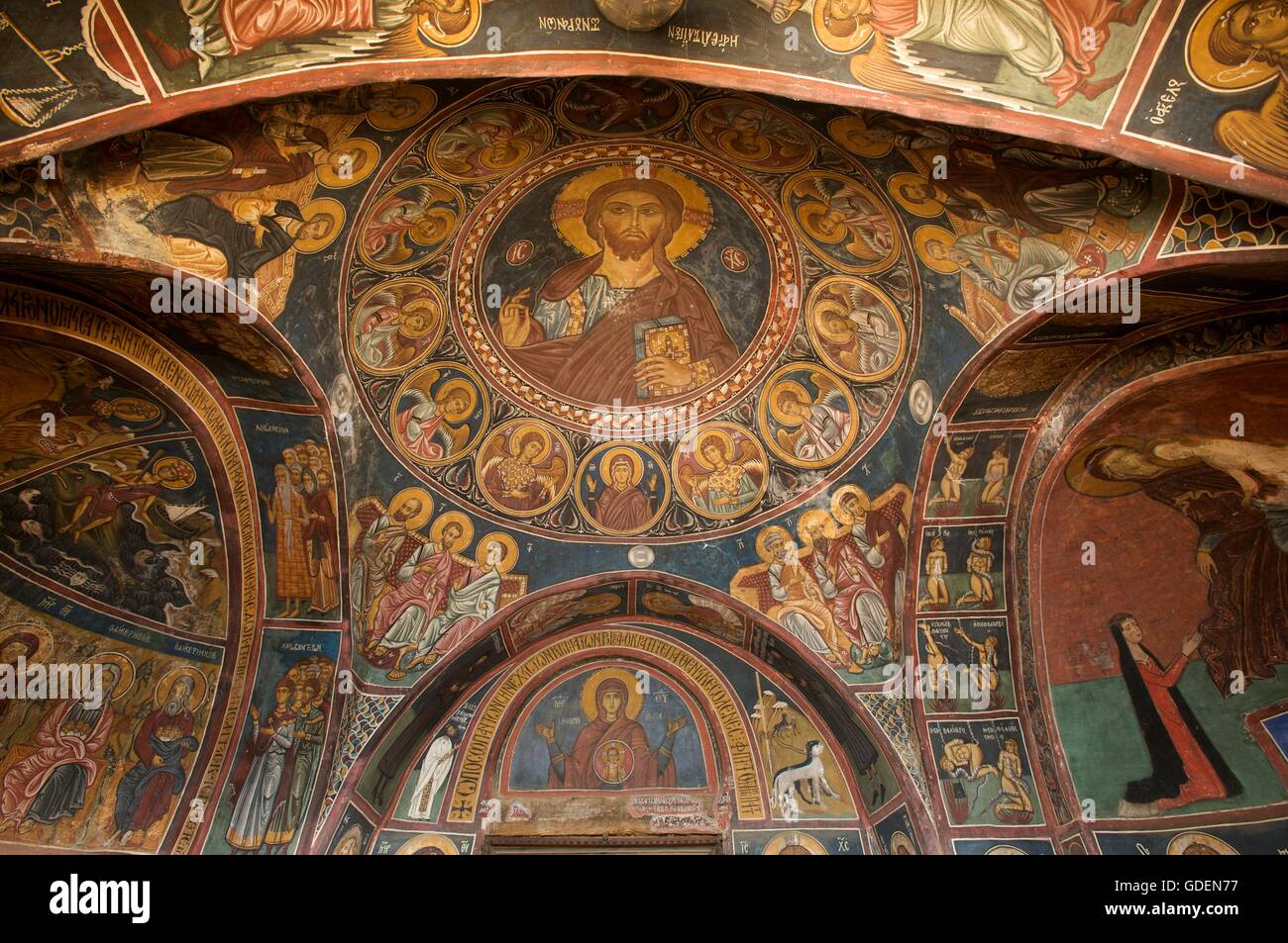 Panagia Forviotissa Church in Asinou, Troodos Mountains,Republic of Cyprus Stock Photo
