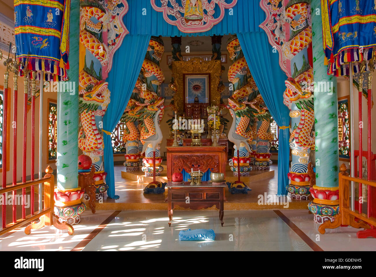 Pagoda, Cao Dai temple, Tay Ninh, Vietnam Stock Photo