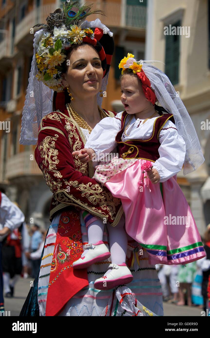 Traditional Costumes in Corfu-Town, Kerkyra, Corfu, Ionian Islands, Greece  Stock Photo - Alamy