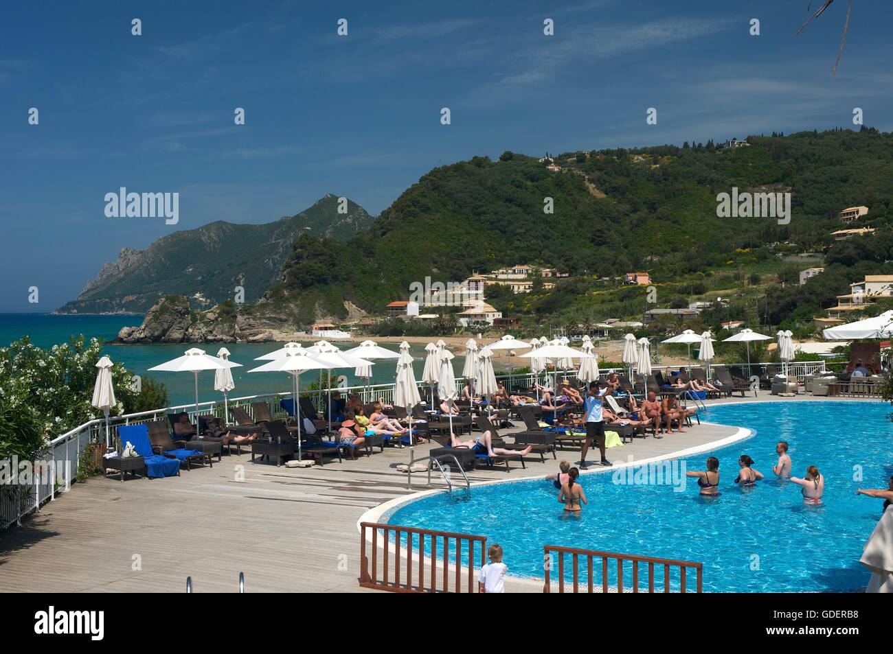 Kontogialos Beach near Pelekas, Corfu, Ionian Islands, Greece Stock