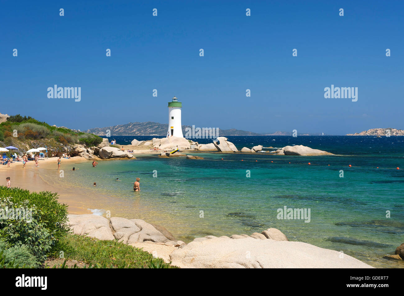 Lighthouse, Porto Faro at Capo d´Orso, Sardinia, Italy Stock Photo