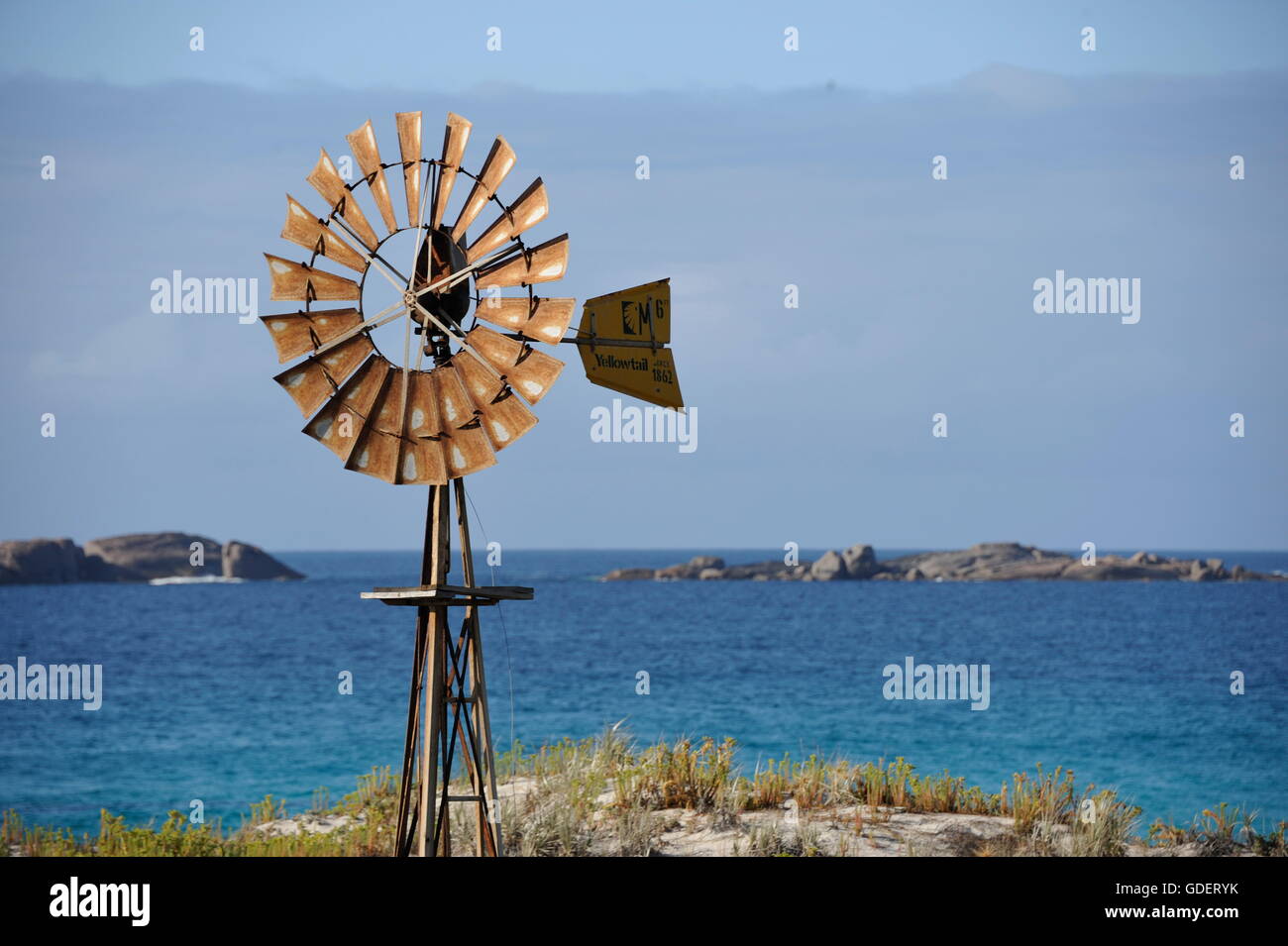 Wind wheel, Esperance, Western Australia Stock Photo