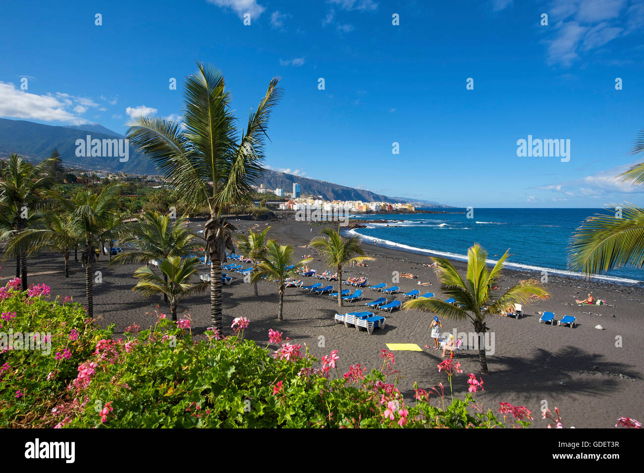 Playa Jardin in Puerto de la Cruz, Tenerife, Canary Islands, Spain Stock Photo
