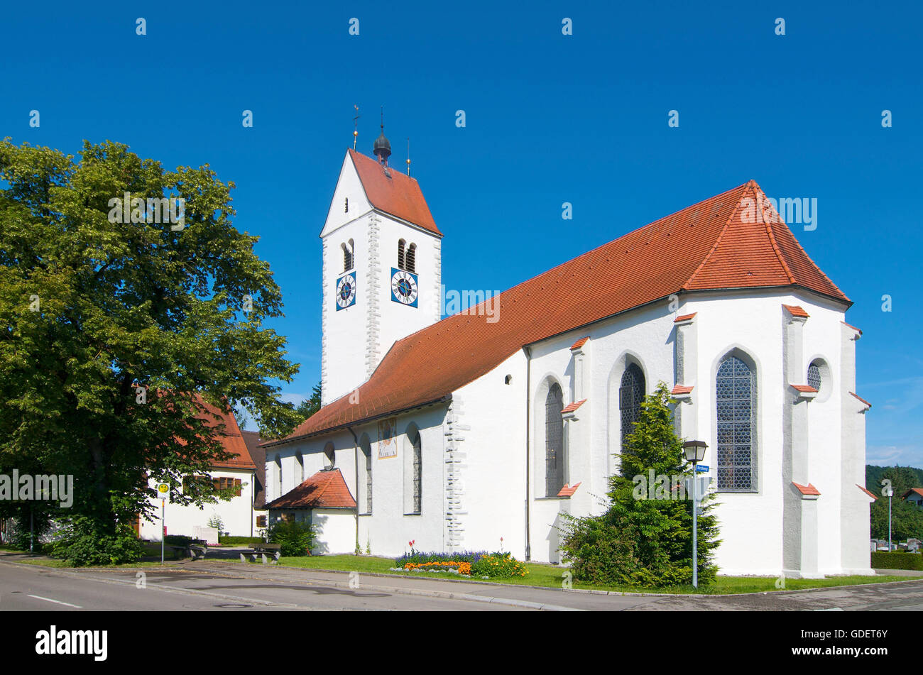 Church in Betzigau near Kempten, Allgaeu, Bavaria, Germany Stock Photo