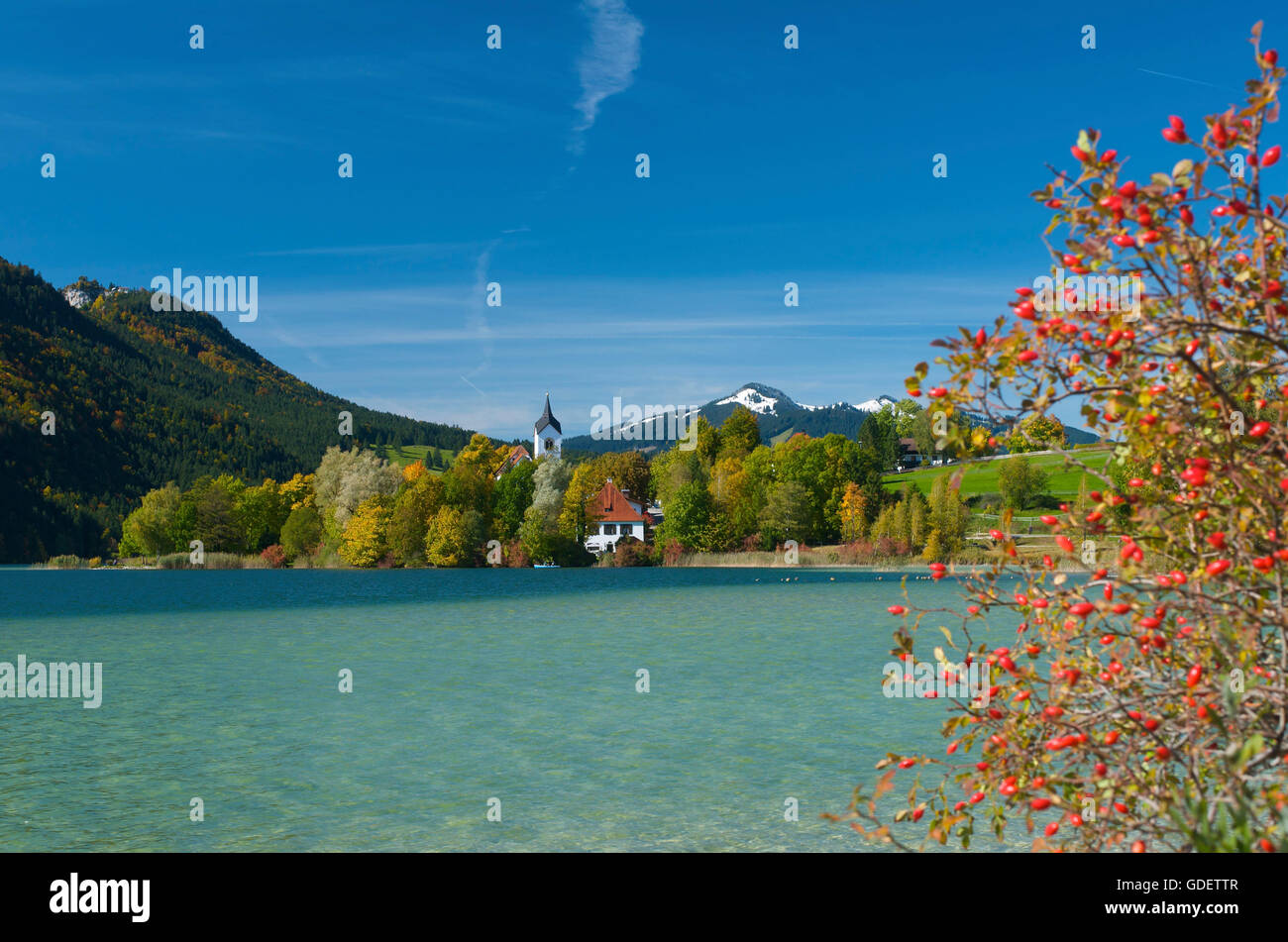 Lake Weissensee Allgaeu Bavaria Germany Stock Photo Alamy