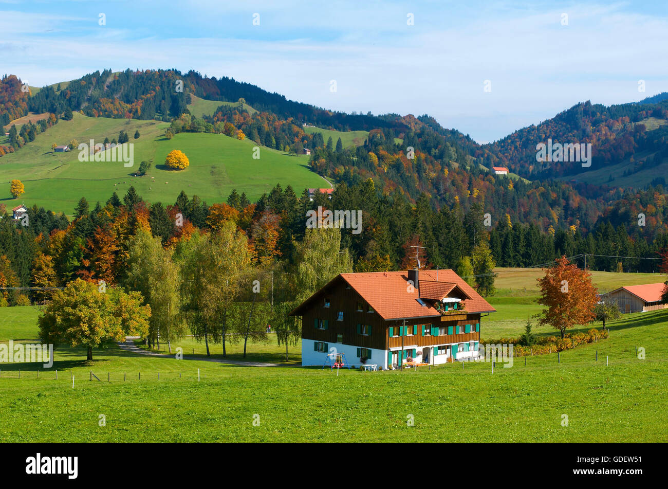 Farm House near Oberstaufen, Allgaeu, Bavaria, Germany Stock Photo - Alamy