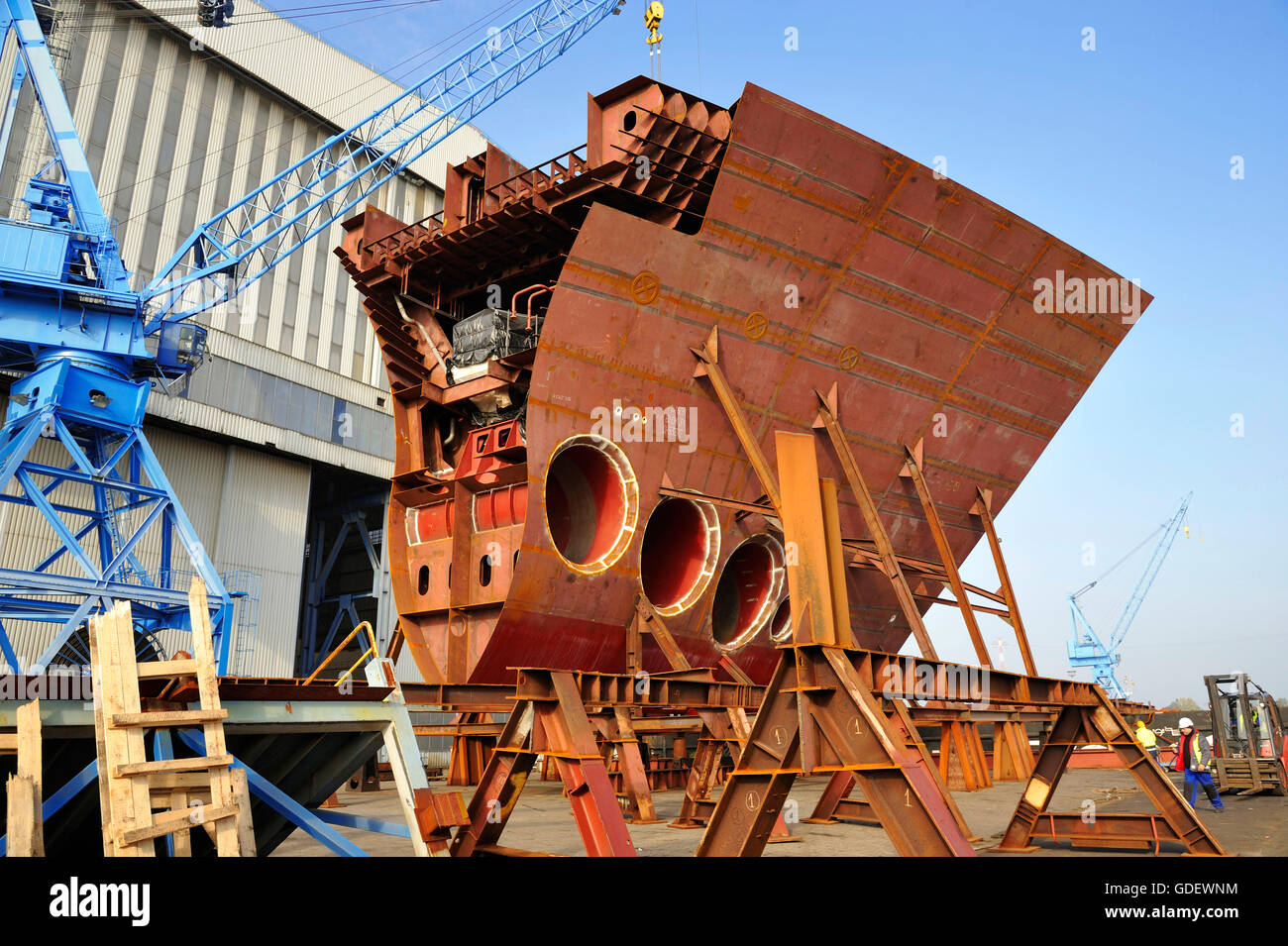 Dockyard, Meyer Werft, Papenburg, Lower Saxony, Germany Stock Photo