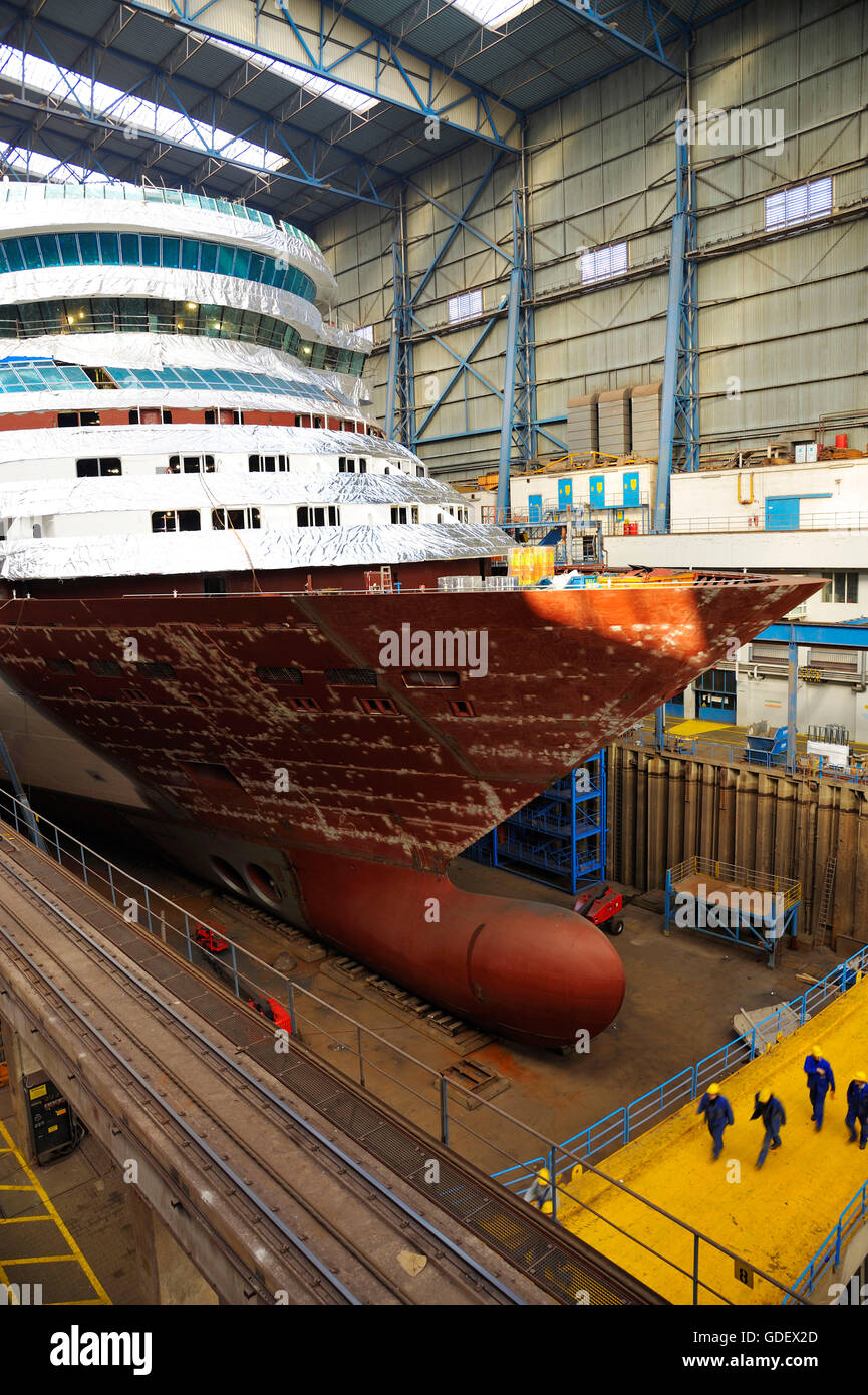 Dockyard, Meyer Werft, Papenburg, Lower Saxony, Germany Stock Photo
