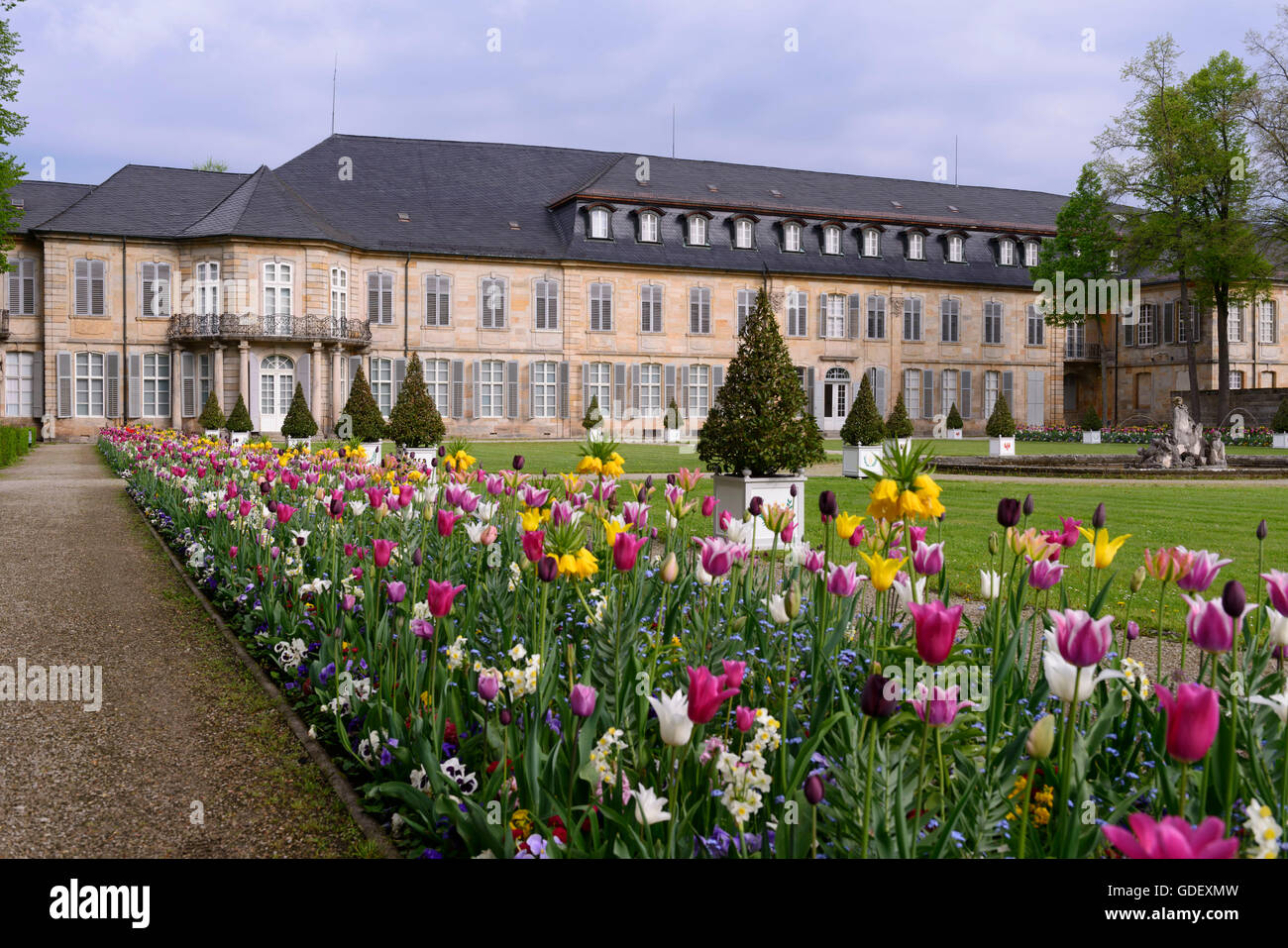 Hofgarten, Neues Schloss, Bayreuth, Bavaria, Germany, New Castle Stock Photo