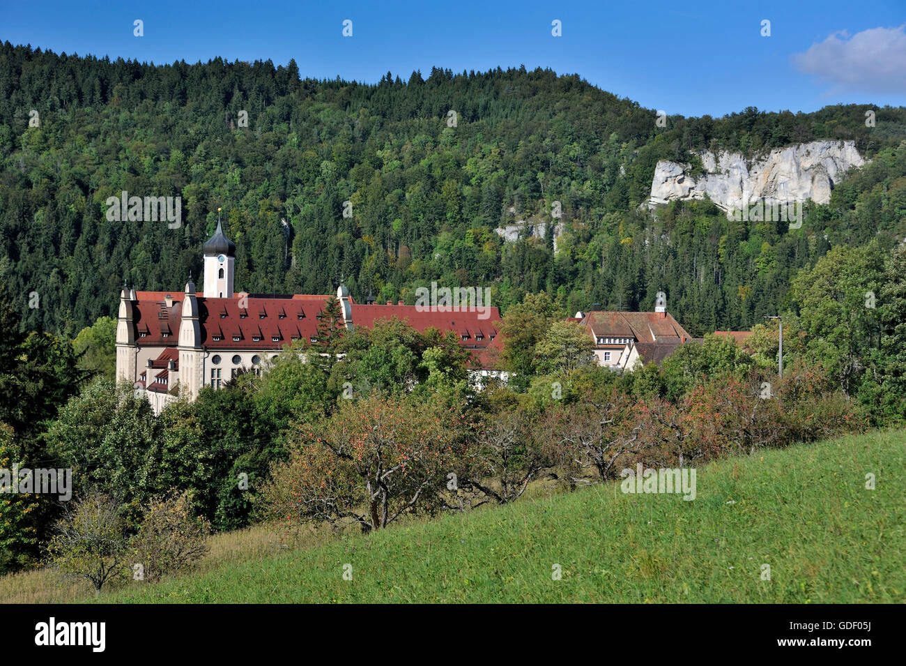 Nature Park Upper Danube Valley, Monastery Beuron, Baden-Wurttemberg, Germany Stock Photo