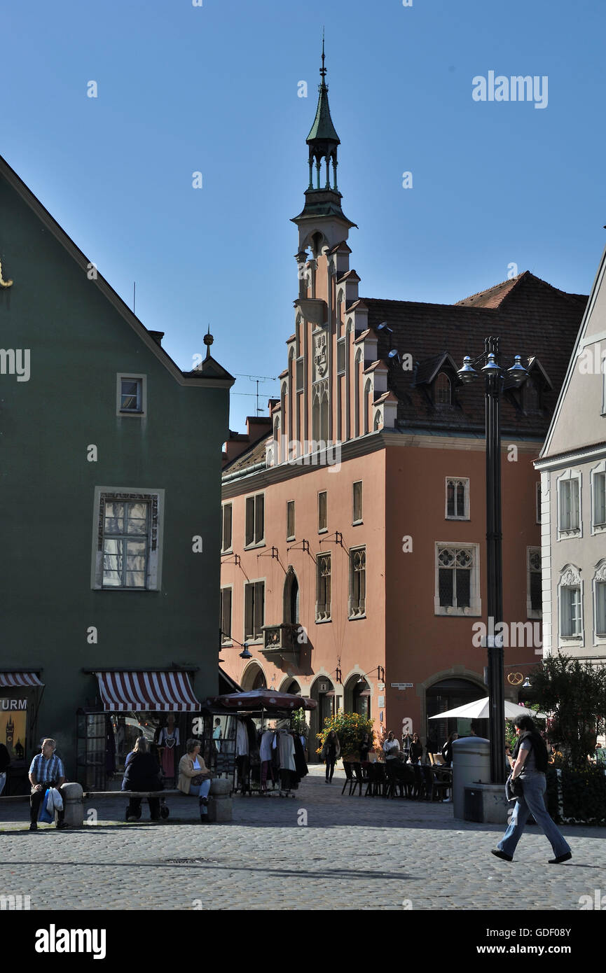 Town hall, Ludwigsplatz, Straubing, Bavaria, Germany Stock Photo