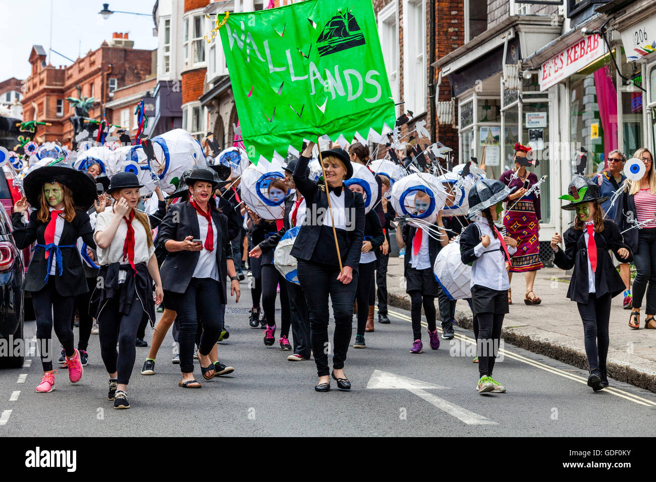 Local Children In Parade Through The Streets Of Lewes During The Annual