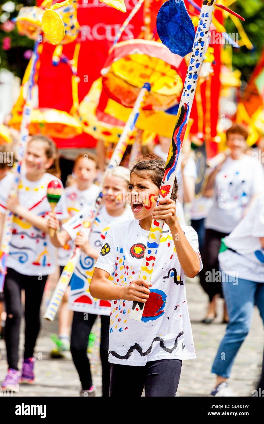 Local Schoolchildren Take Part In The Annual 'Moving On' Parade Through ...