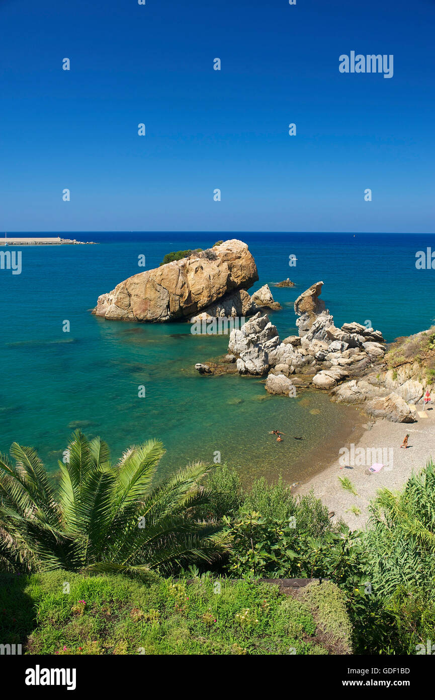 Caldura Beach, Cefalu, Sicily, Italy Stock Photo