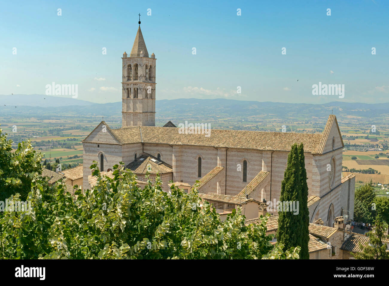 Assisi, Basilica Santa Chiara, Europe, Italy, Umbria Stock Photo
