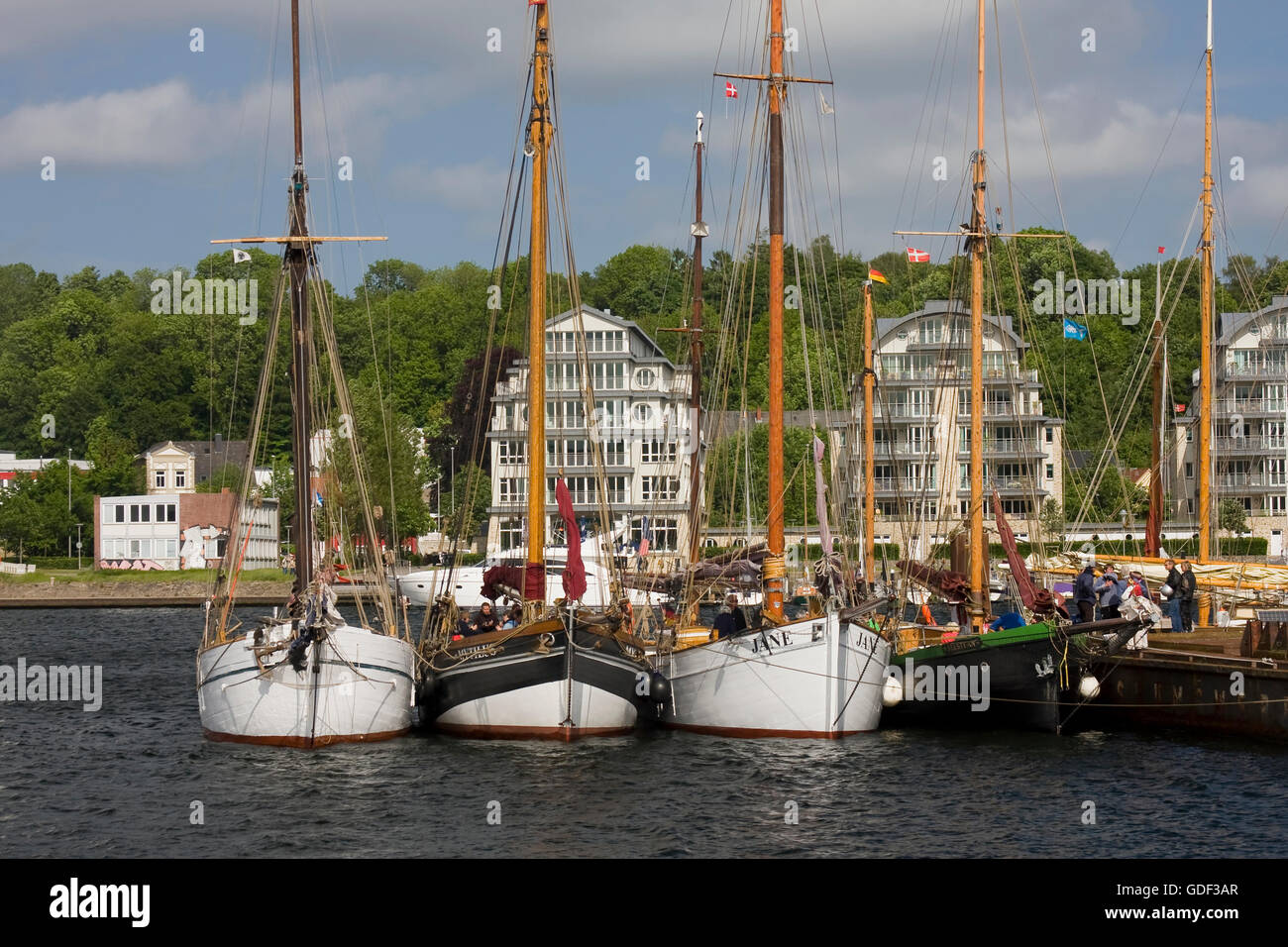 Sailboats, Flensburg Fjord, Flensburg, Schleswig-Holstein, Germany, Europe Stock Photo