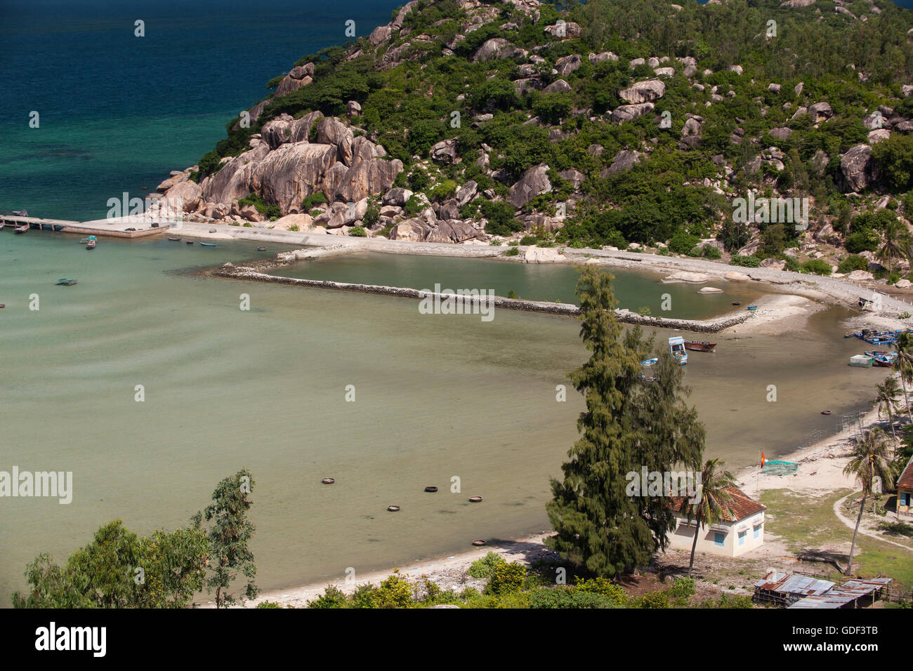 Small boat dock Thai Sao Bien, in Cam Ranh Bay, Nha Trang, Vietnam