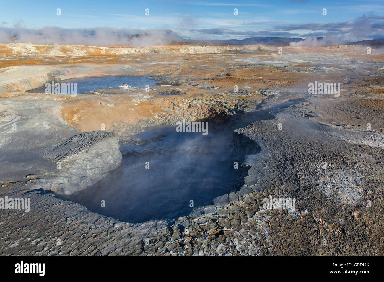 Namafjall Hverir, near Myvatn, Iceland Stock Photo