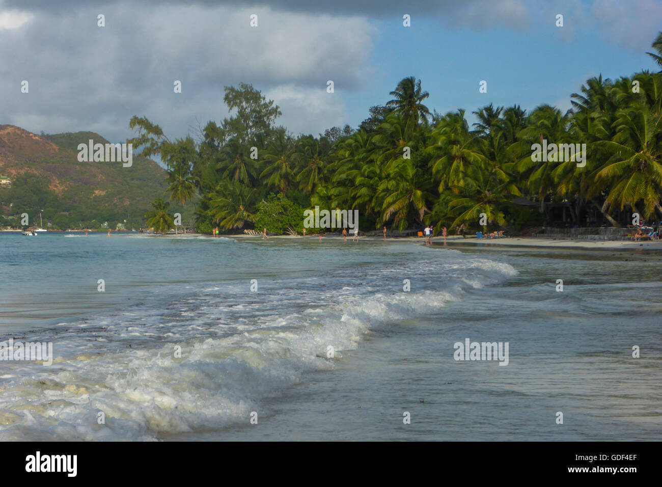 Beach Anse Volbert, Praslin, Seychelles Stock Photo