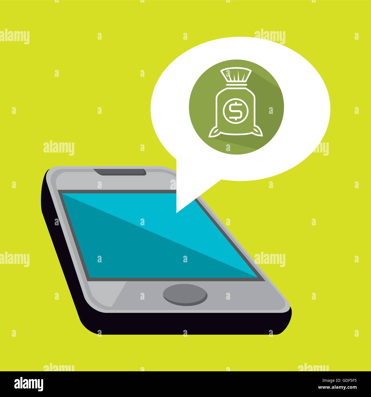 smartphone and bag money isolated icon design Stock Vector Image & Art ...