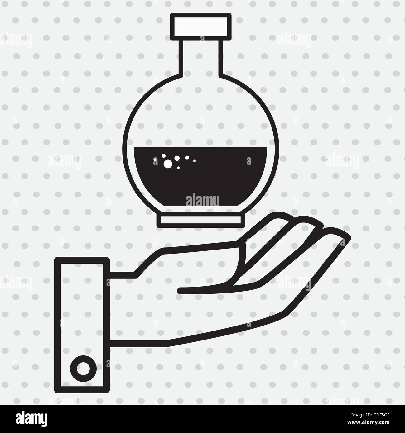hand and laboratory tube isolated icon design Stock Vector Image & Art ...