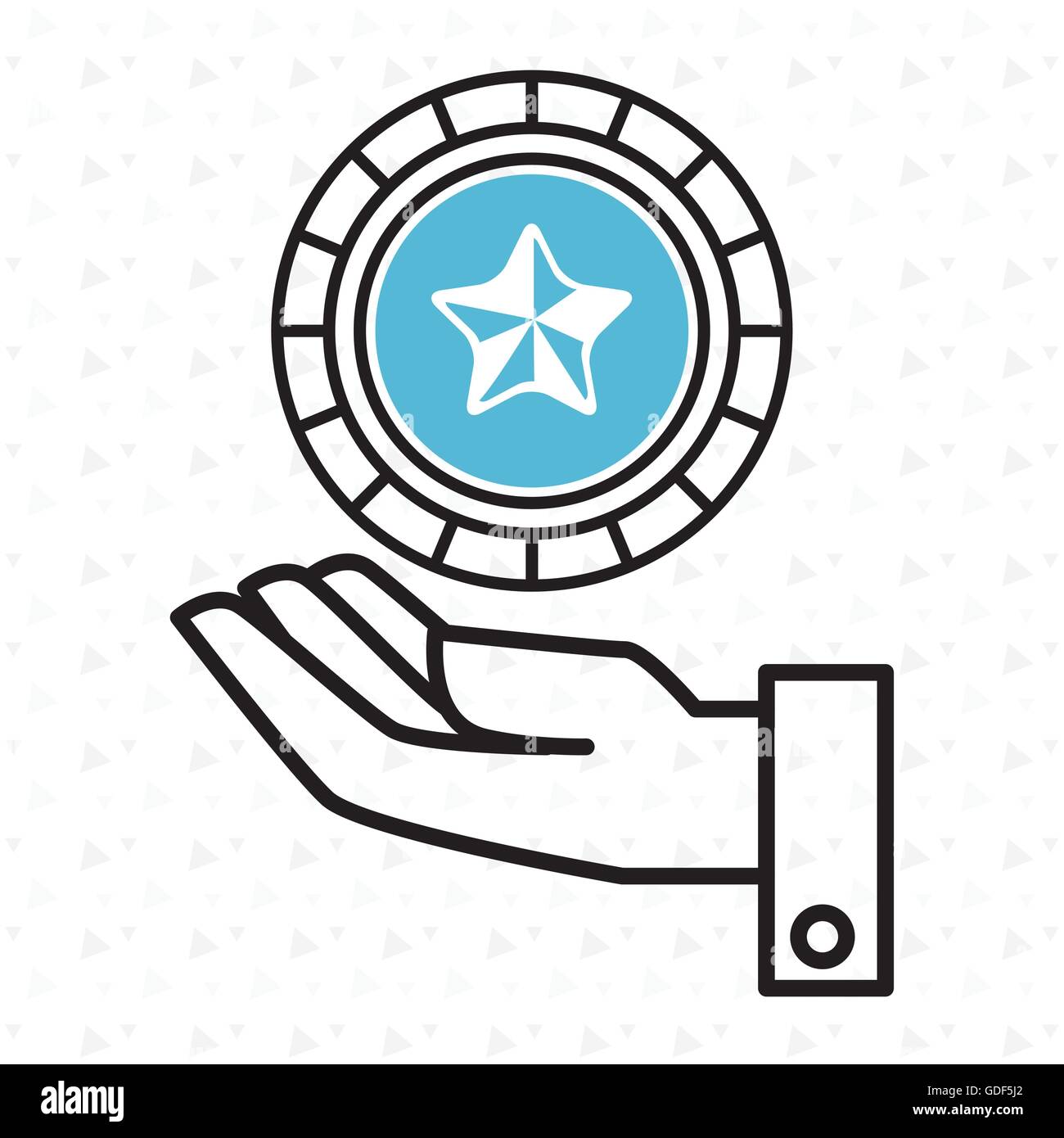 hand and star blue isolated icon design Stock Vector Image & Art - Alamy