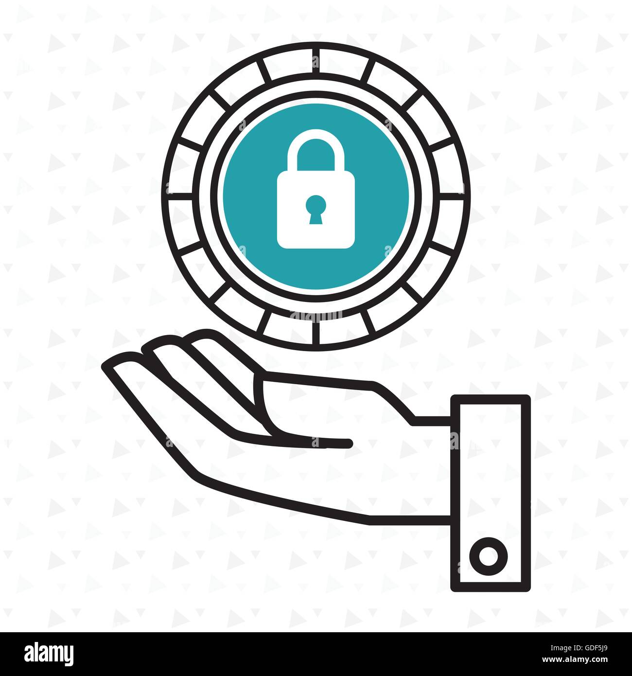 hand and padlock blue isolated icon design Stock Vector Image & Art - Alamy