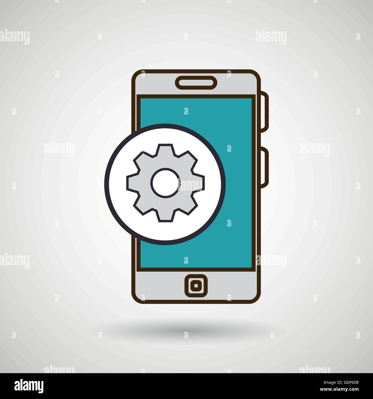 smartphone blue and gear isolated icon design Stock Vector Image & Art ...