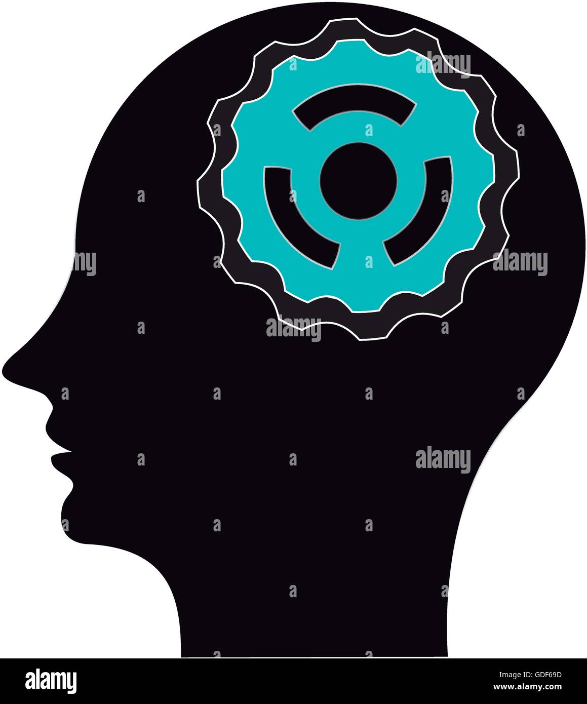 gears in head icon Stock Vector Image & Art - Alamy